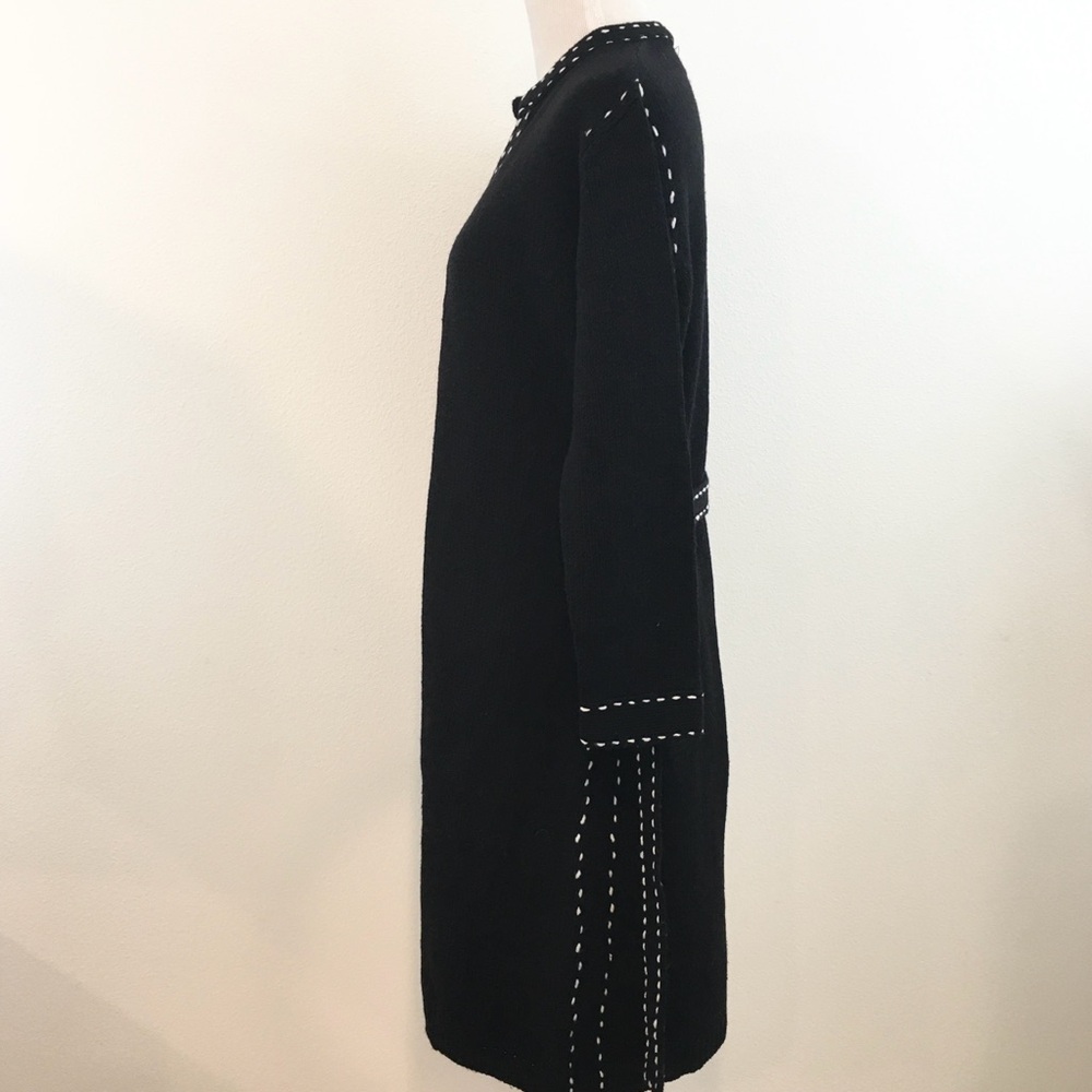 United States Sweaters | Black Knit Open Front Duster Cardigan - Picture 5 of 10